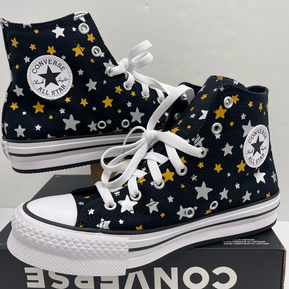 Converse WMNS Star Pattern High-Top
CTAS EVA LIFT HI
BLACK/SILVER/GOLD Sneakers - Picture 4 of 16